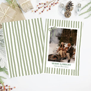 Weihnachts-Familienfoto-Karte mit Streifen Einladung