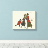 Weihnachts-Familienspass Leinwanddruck (Insitu (Holzboden))