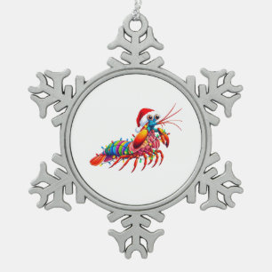 Weihnachts-Fangschreckenkrebs Odontodactylus Bunt Schneeflocken Zinn-Ornament