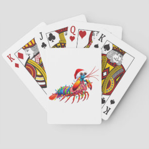 Weihnachts-Fangschreckenkrebs Odontodactylus Bunt Spielkarten