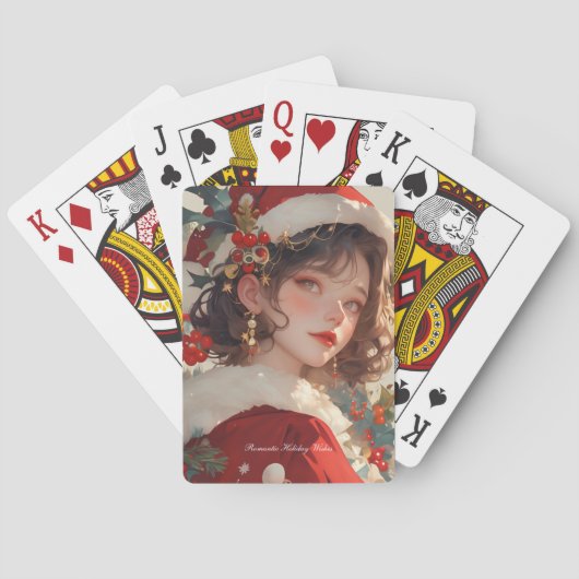 Weihnachts-Fantasie : Romantische Holiday Poker Ca Spielkarten (Rückseite)