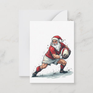 Weihnachts-Fantasy-Football-Santa-Claus-Playing Mitteilungskarte