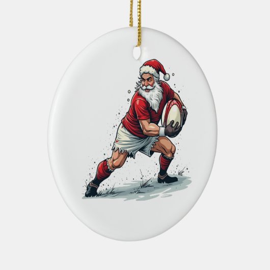 Weihnachts Fantasy Football Spiel Weihnachtsmann Keramik Ornament (Rechts)