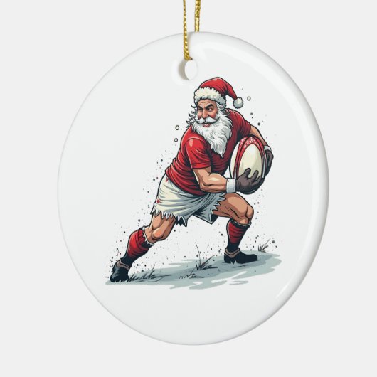 Weihnachts Fantasy Football Spiel Weihnachtsmann Keramik Ornament (Links)