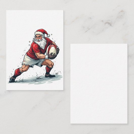 Weihnachts Fantasy Football Spiel Weihnachtsmann Mitteilungskarte (Vorne/Hinten)