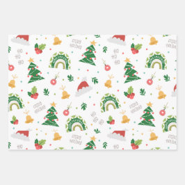 Weihnachts farbenfrohe Dekorpapier Geschenkpapier Set