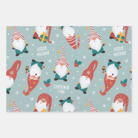 Weihnachts farbenfrohe Dekorpapier Geschenkpapier Set (Vorderseite 2)