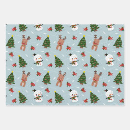 Weihnachts farbenfrohe Dekorpapier Geschenkpapier Set