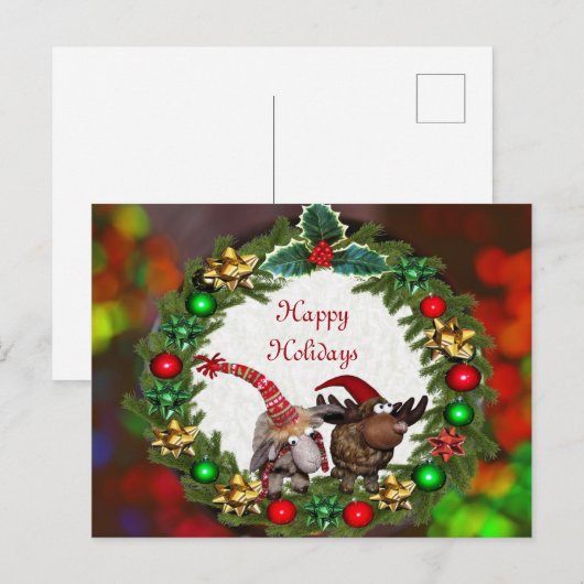 Weihnachts-farbige Kruste Postkarte (Vorne/Hinten)