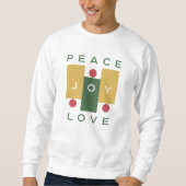 Weihnachts-Farbige Liebe für Frieden Zitat Typogra Sweatshirt (Vorderseite)