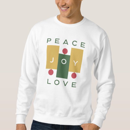 Weihnachts-Farbige Liebe für Frieden Zitat Typogra Sweatshirt (Vorderseite)