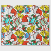 Weihnachts-farbiges Geschenk Rote Weihnachtsmannmü Geschenkpapier (Flach)