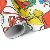 Weihnachts-farbiges Geschenk Rote Weihnachtsmannmü Geschenkpapier (Rolleneckpunkt)