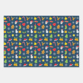 Weihnachts-farbiges Muster Geschenkpapier Set (Vorderseite 3)