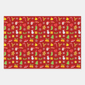 Weihnachts-farbiges Muster Geschenkpapier Set (Vorderseite)