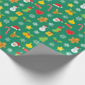 Weihnachts farbiges Muster grüner Hintergrund Geschenkpapier (Ecke)