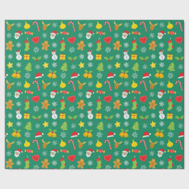 Weihnachts farbiges Muster grüner Hintergrund Geschenkpapier