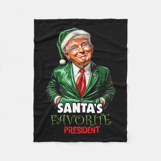 Weihnachts-Favorit Funny Trump Weihnachten X Fleecedecke (Vorderseite)
