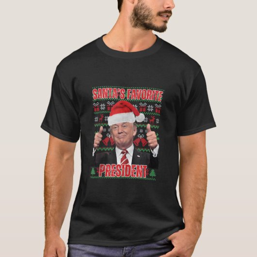 Weihnachts-Favorit-Präsident Funny Trump Xma T-Shirt (Vorderseite)