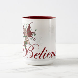 Weihnachts-Fee glaubt Design1 Fantasy-Tasse Zweifarbige Tasse