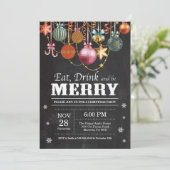 Weihnachts-Feier Einladung Essen Drink froh (Stehend Vorderseite)