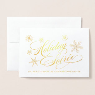 Weihnachts-Feier Elegante Schneeflocken Folienkarte
