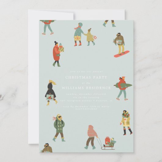 Weihnachts-Feier für die Moderne Einladung (Vorderseite)