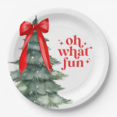 Weihnachts-Feier Oh, was Spaß Pappteller (Vorderseite)