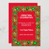 Weihnachts-Feier zusammen Einladung (Vorne/Hinten)