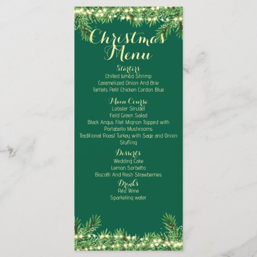 Weihnachts-Feierabend oder Veranstaltung Menükarte (Vorderseite)