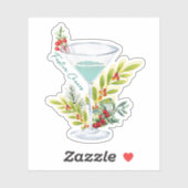 Weihnachts Feierliche Cheers Cocktails Getränke Ur Aufkleber (Blatt)