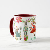 Weihnachts-Feiertag der Nutcracker-Ballettmaroon Tasse (Vorderseite Links)