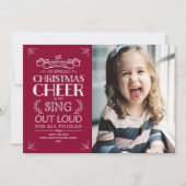 Weihnachts-Feiertag-Foto in Magenta Feiertagskarte (Vorderseite)