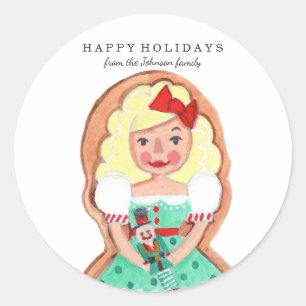 Weihnachts-Feiertag Nussknacker Clara   Aufkleber