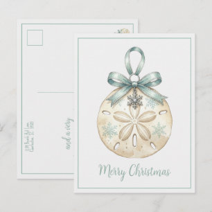 Weihnachts-Feiertag-Sand-Dollar-Meeresschnecke Postkarte