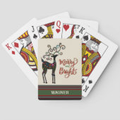 Weihnachts-Feiertage-Individuelle Name-Rentier-Ins Spielkarten (Rückseite)