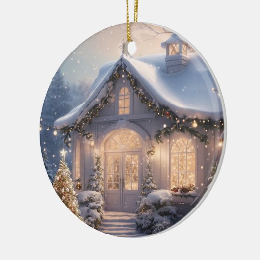 Weihnachts-Feiertage Keramik Ornament (Links)