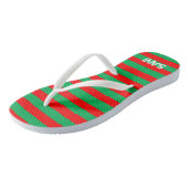 Weihnachts-Feiertage Streifen Custom Flip Flops Th Badesandalen (Schrägansicht)
