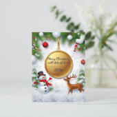 Weihnachts-Feiertage-Szene Postkarte (Stehend Vorderseite)