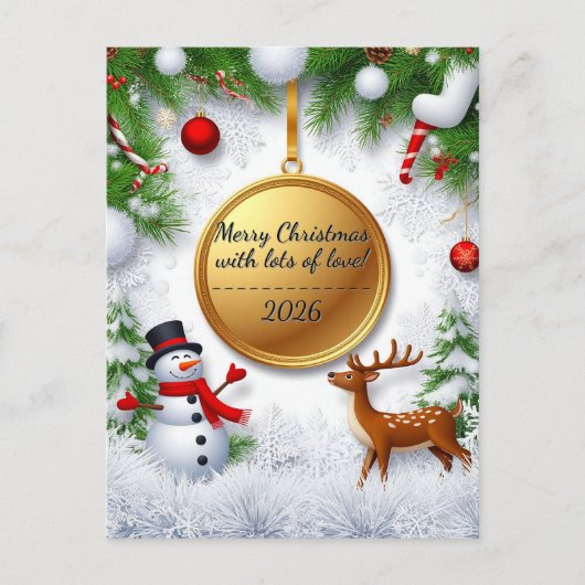 Weihnachts-Feiertage-Szene Postkarte (Vorderseite)