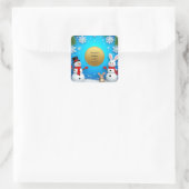 Weihnachts-Feiertage-Szene Quadratischer Aufkleber (Tasche)