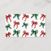 Weihnachts-Feiertage-Windeln-Raffelschein Begleitkarte (Rückseite)