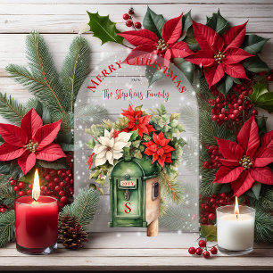 Weihnachts-Feiertags-Briefkasten Florales Monogram Acryleinladungen