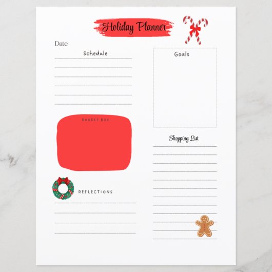 Weihnachts-Feiertags-Planer-Seite    (Vorderseite)