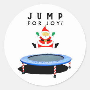 Weihnachts-Feiertags-Trampolinturnen Runder Aufkleber