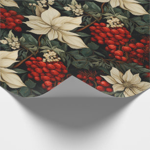 Weihnachts-/Feiertags-Weihnachtssterne Rote Beeren Geschenkpapier