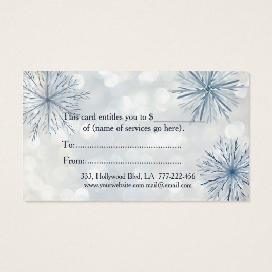 Weihnachts-/Feiertagsschneeflocken (Rückseite)