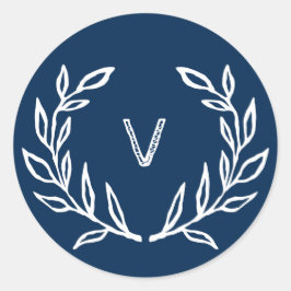 Weihnachts-Feiertagsticker in der Marine Runder Aufkleber