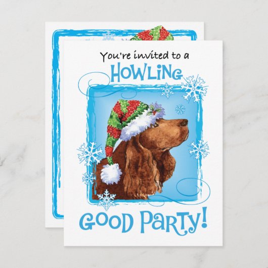 Weihnachts-Feld Spaniel Feiertag Einladung (Vorne/Hinten)