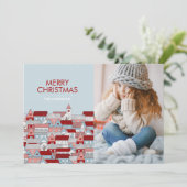 Weihnachts-Feriendorf Fotokarte Feiertagskarte (Stehend Vorderseite)